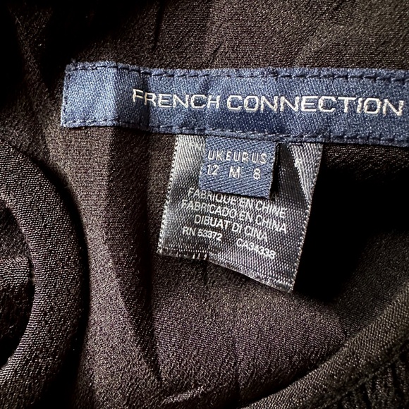 🏷️ NWT French Connection Emina Drape Belted Midi Dress in Black. Size 6-8 - Picture 5 of 7